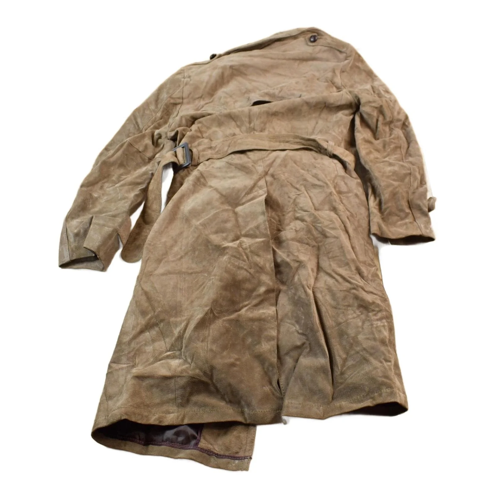 Vintage 1990s Rice ID Suede Leather Full Length Jacket Men's S - Image 2