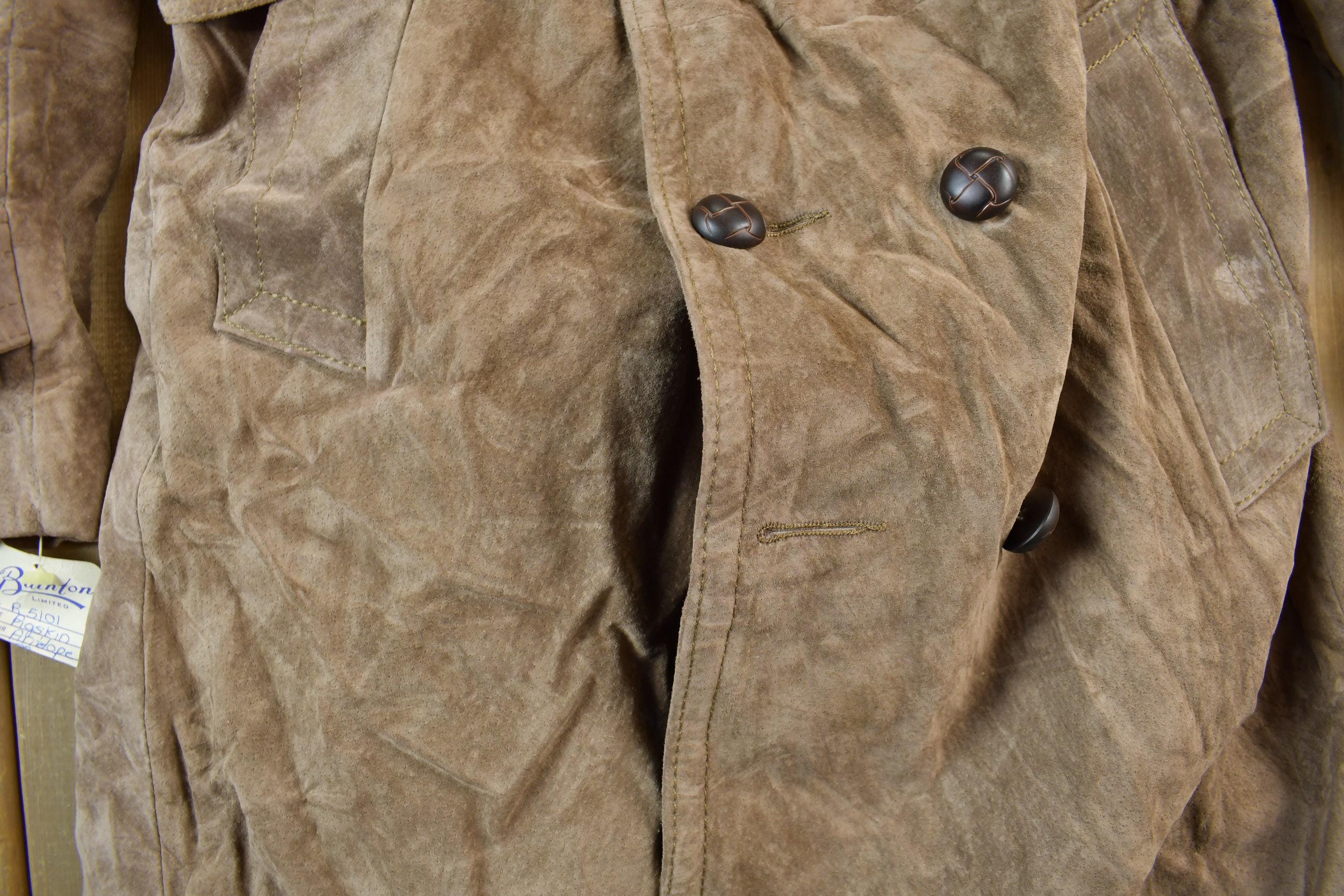 Vintage 1990s Rice ID Suede Leather Full Length Jacket Men's S - Image 8