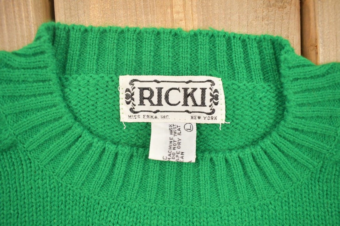Vintage 1990s Ricki Knitted Crewneck Sweater Men's S - Image 3