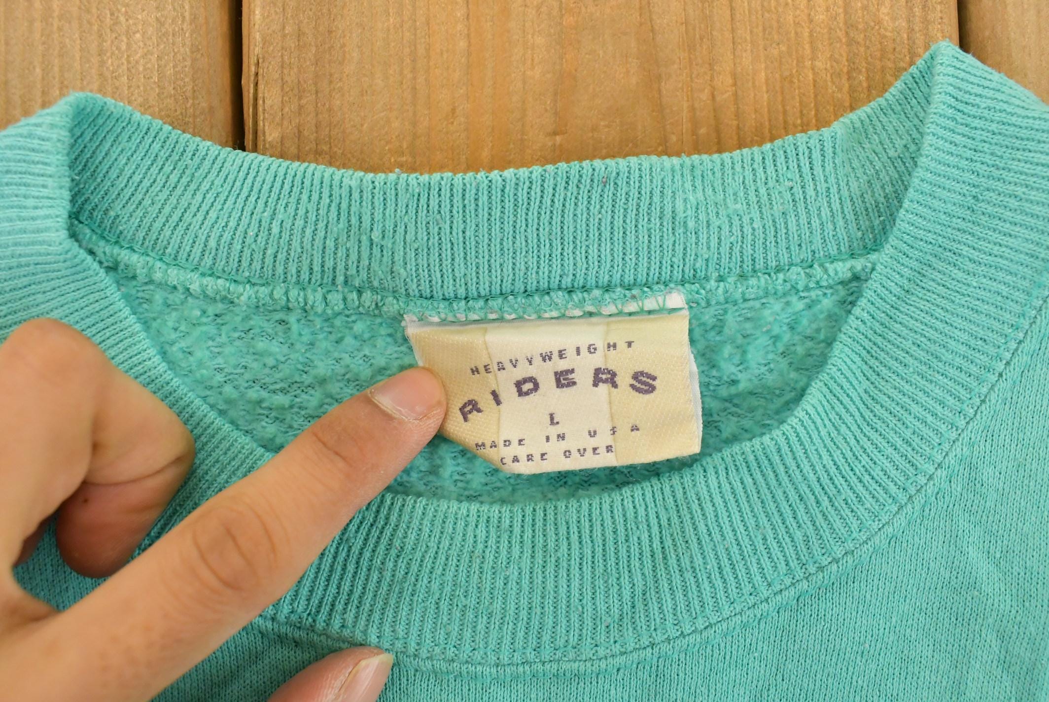 Vintage 1990s Riders Blank Crewneck Sweatshirt Sun Faded Women's M - Image 4