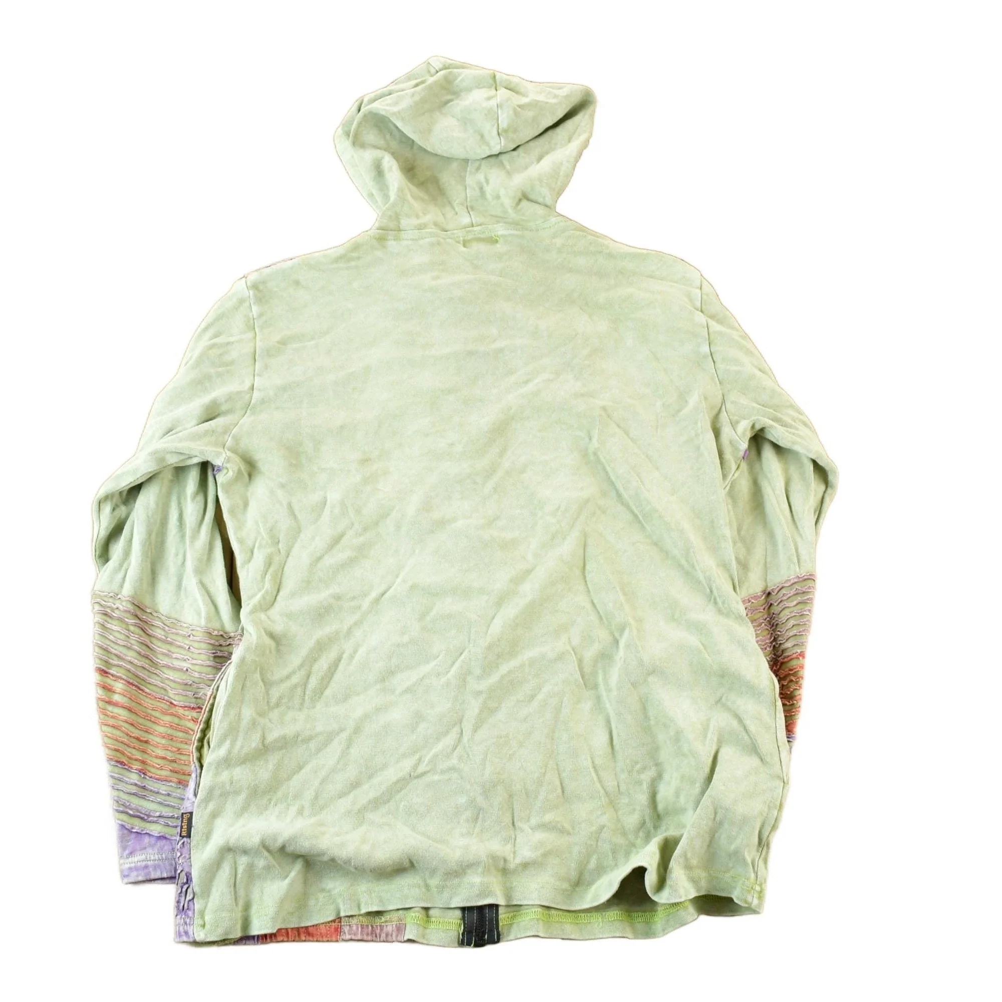 Vintage 1990s Rising International Heavy Cable Knit Patch Full Zip Hoodie Sweatshirt Women's S - Image 2
