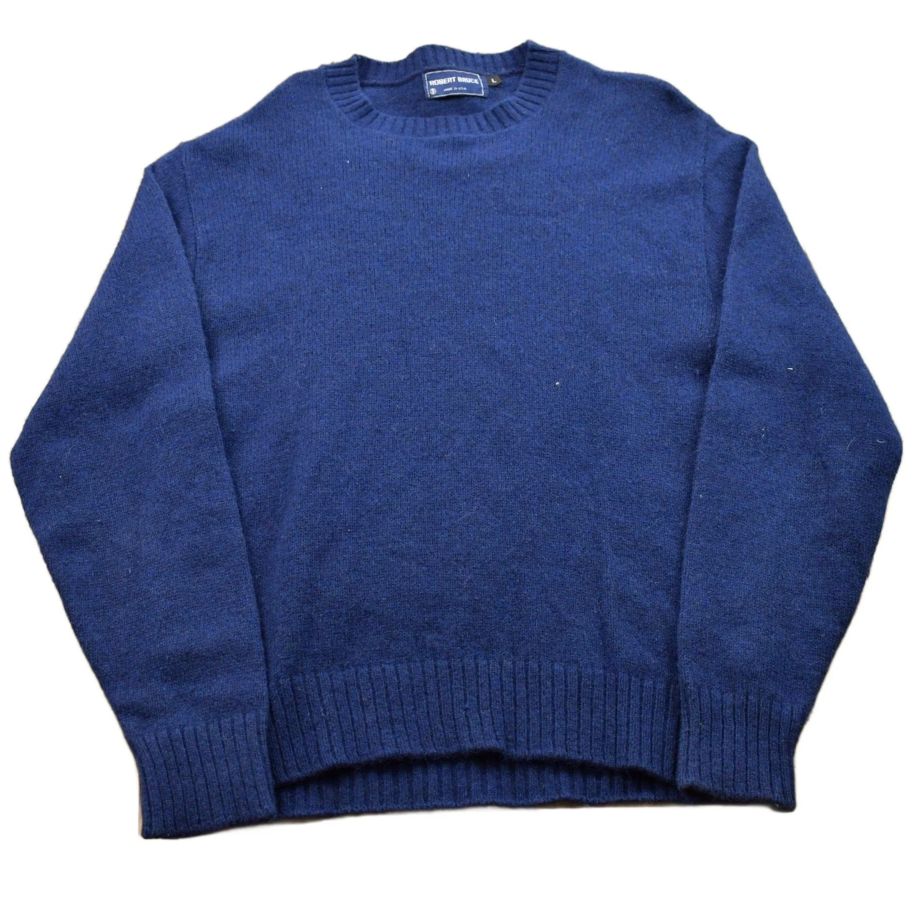Vintage 1990s Robert Bruce Wool Knit Blank Crewneck Sweatshirt Men's Medium