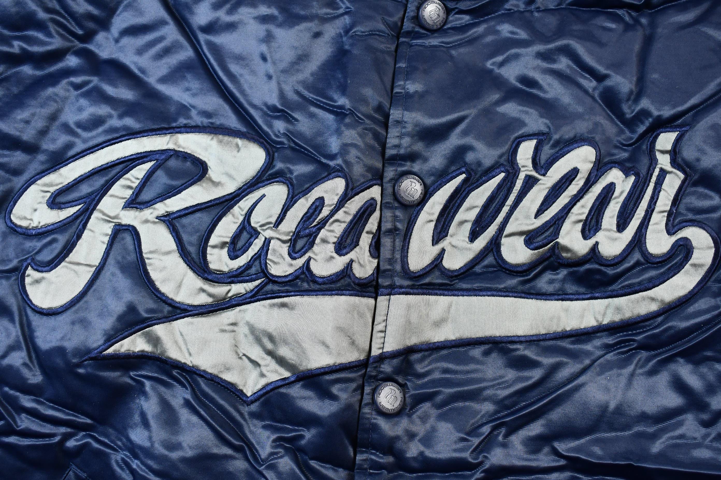 Vintage 1990s Rocawear Embroidered Snap Button Satin Bomber Jacket Men's Large - Image 4