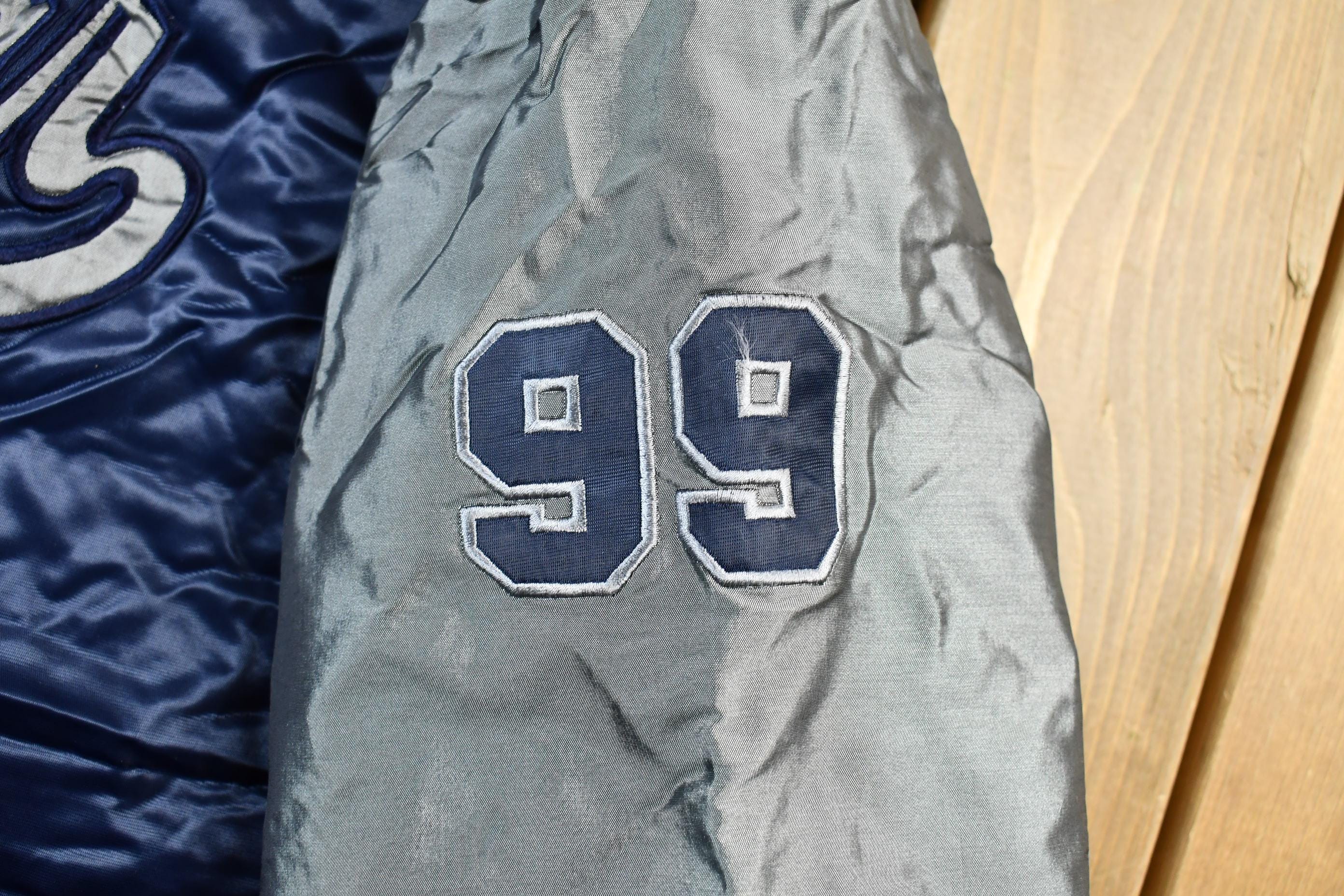 Vintage 1990s Rocawear Embroidered Snap Button Satin Bomber Jacket Men's Large - Image 6
