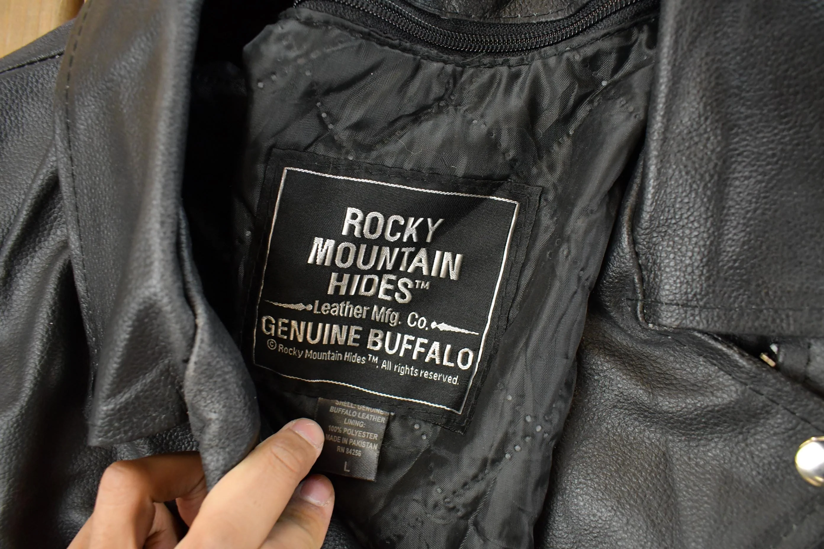 Vintage 1990s Rocky Mountain Hide Leather Motorcycle Jacket Women's S - Image 4