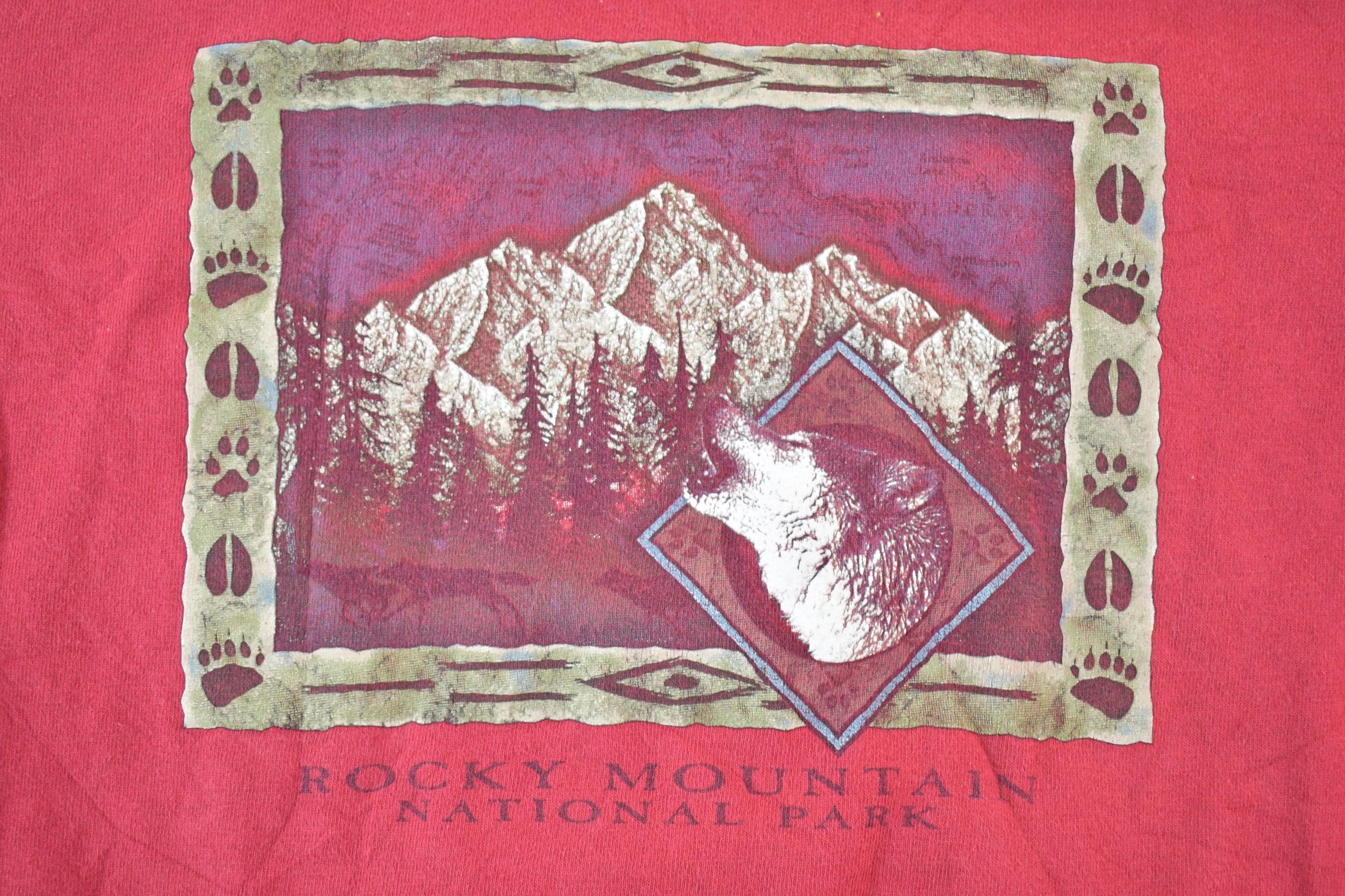 Vintage 1990s Rocky Mountain National Park Prairie Mountain Souvenir T-Shirt Mens M - Image 3