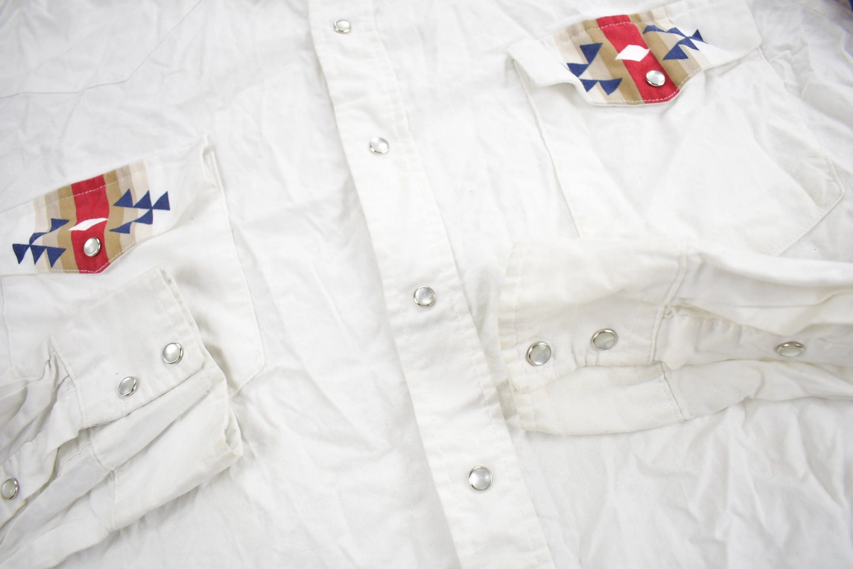 Vintage 1990s Roper Border Western Aztec Theme Button Up Shirt Men's Large - Image 3