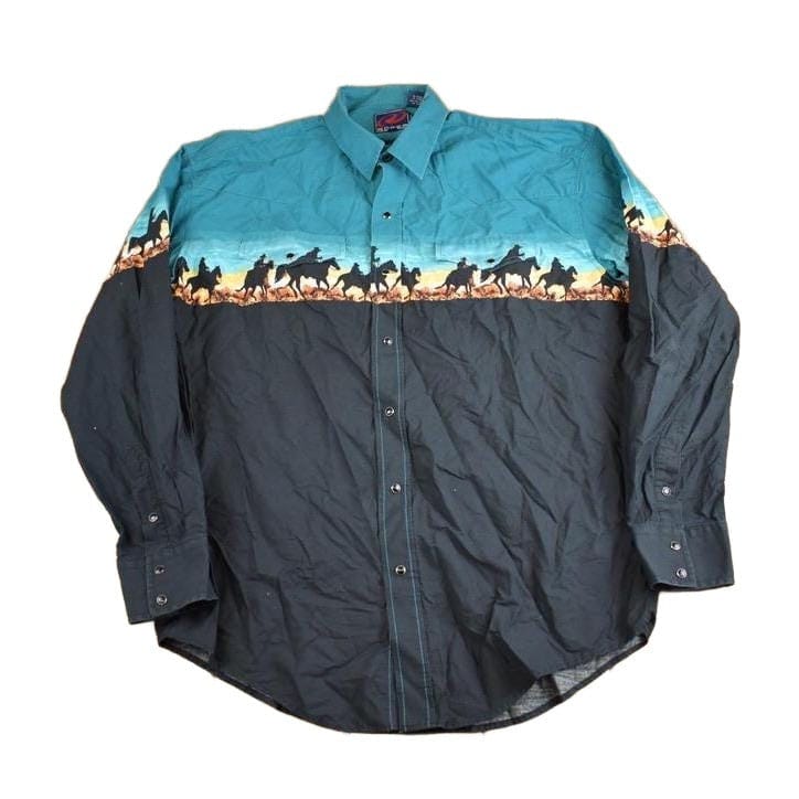 Vintage 1990s Roper Western Style Button Up Shirt Men's Large