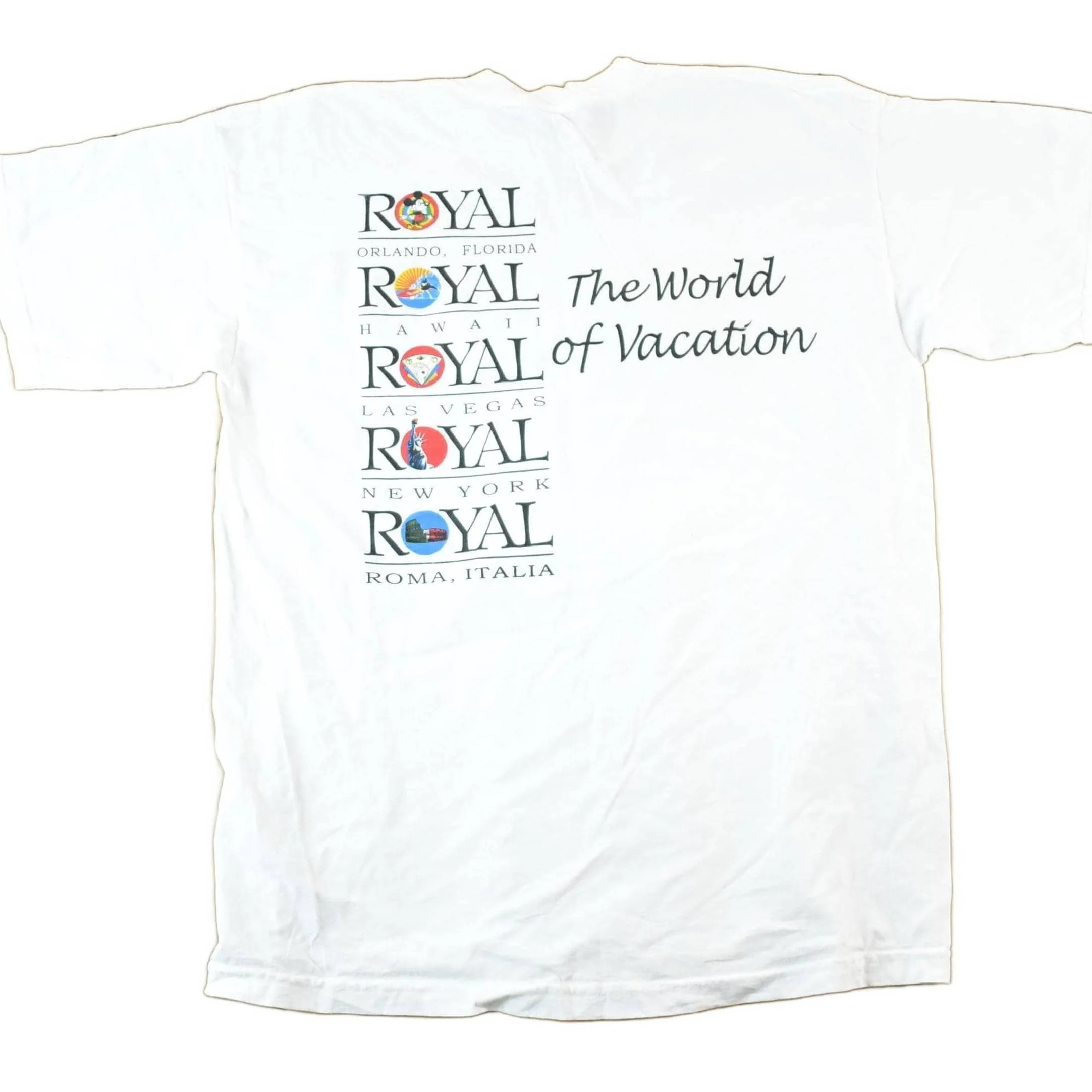 Vintage 1990s Royal Cruises The World Of Vacations Souvenir T-Shirt Mens L - Image 2