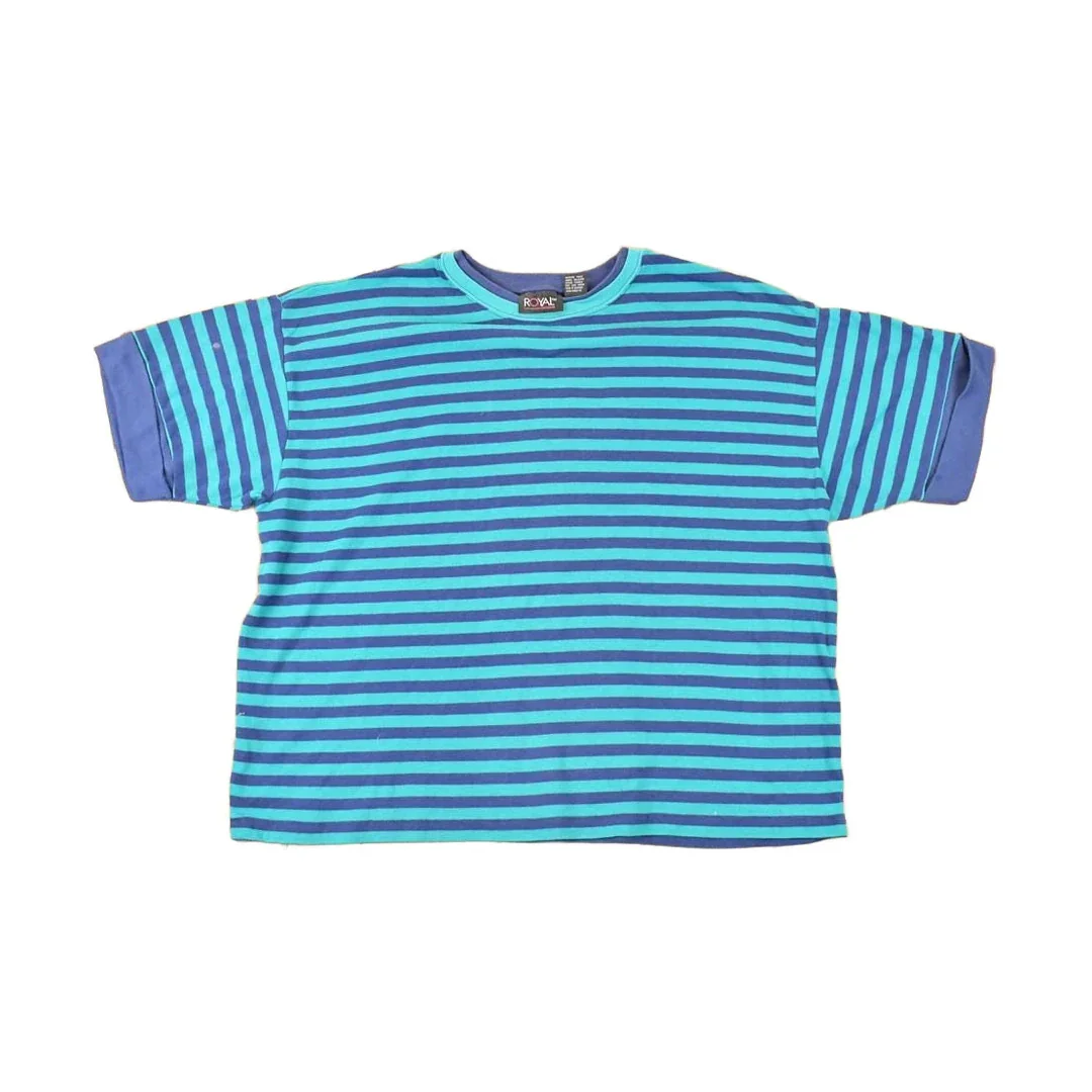 Vintage 1990s Royal Design Souvenir Striped T-Shirt Women's XL