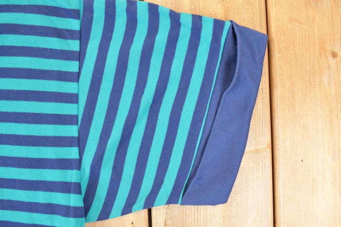 Vintage 1990s Royal Design Souvenir Striped T-Shirt Women's XL - Image 3