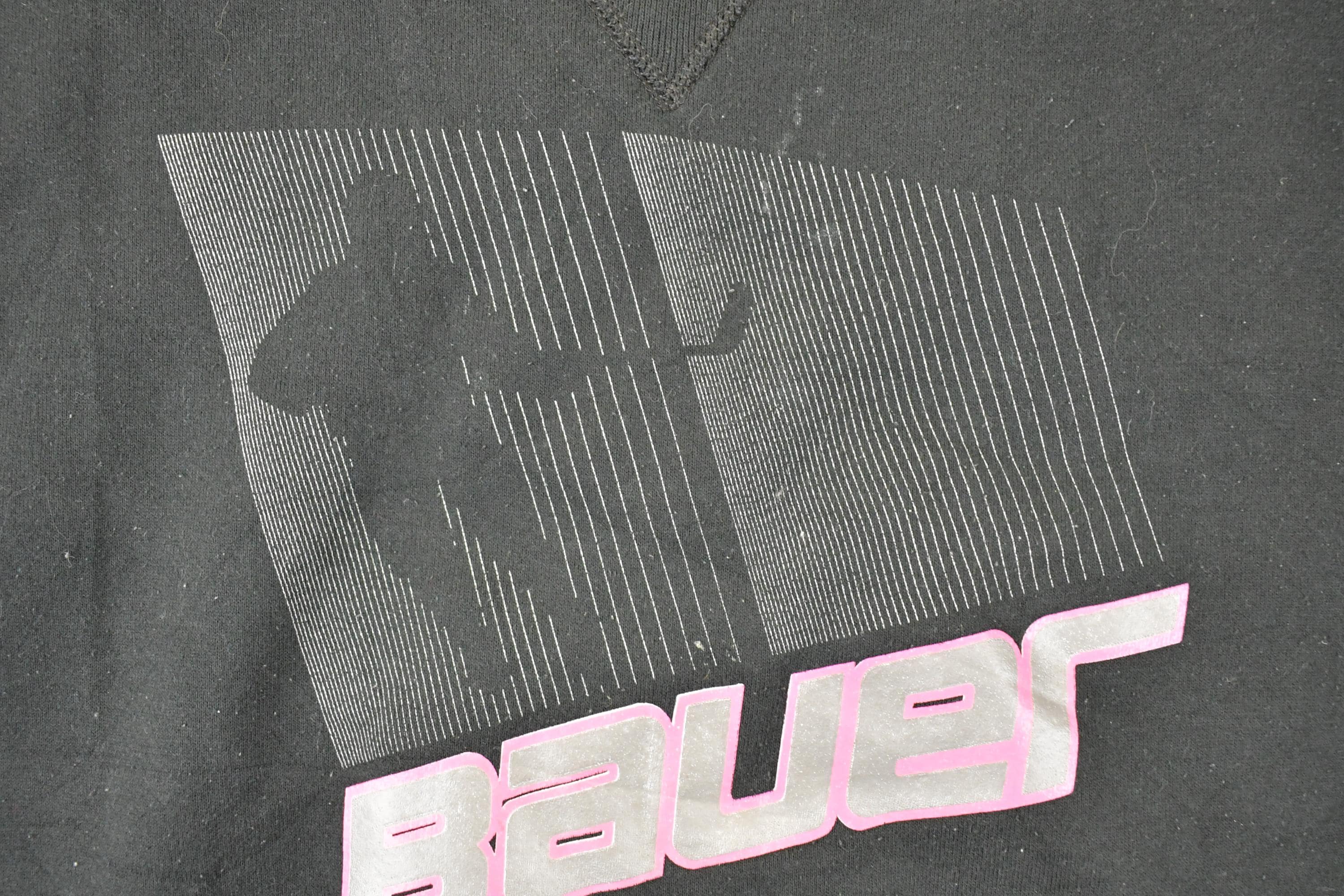Vintage 1990s Russell Athletic Bauer Hockey Graphic Print Crewneck Sweatshirt Mens M - Image 3