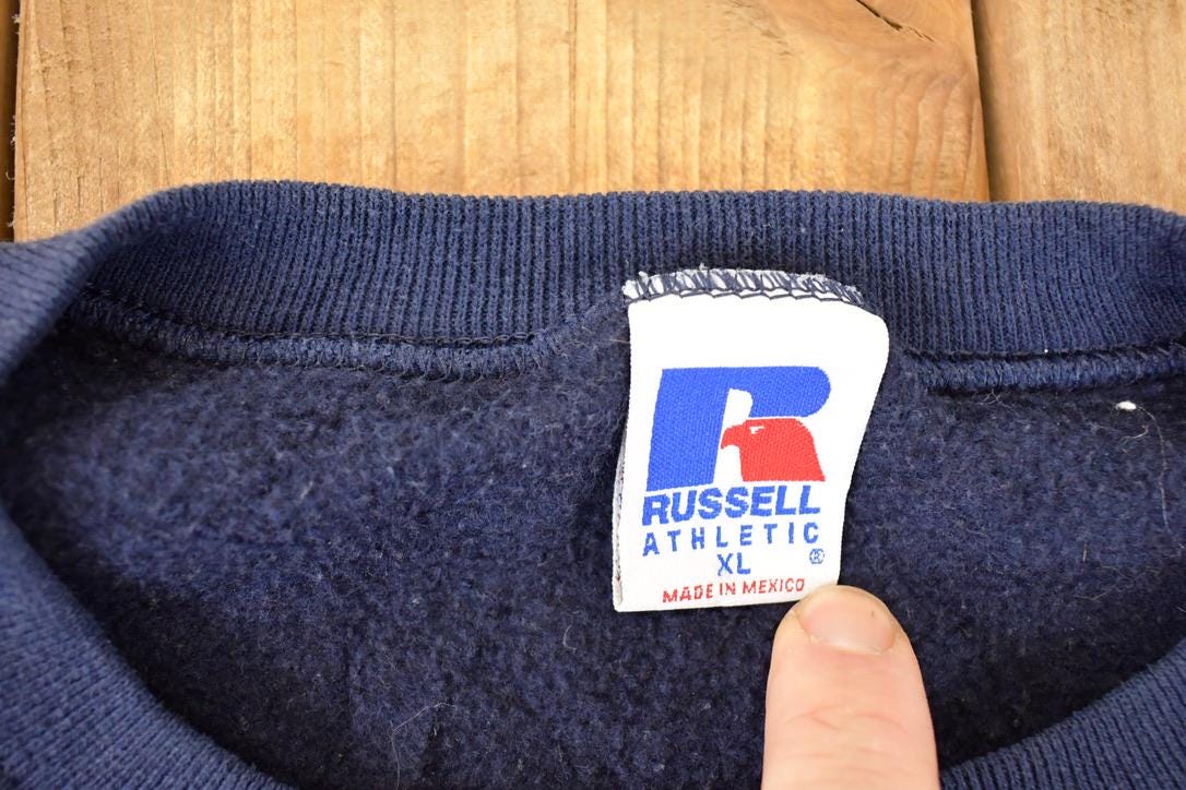 Vintage 1990s Russell Athletic Blank Crewneck Sweatshirt Mens L - Image 4
