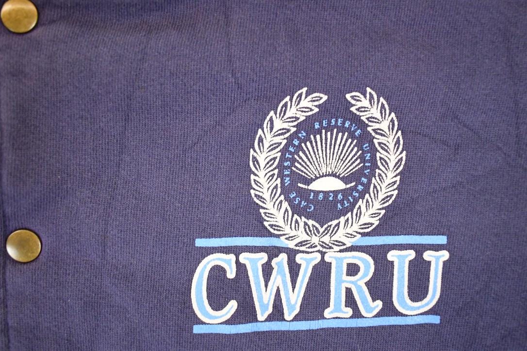 Vintage 1990s Russell Athletic High Cotton CWRU University Button Up Crewneck Sweater Men's L - Image 3