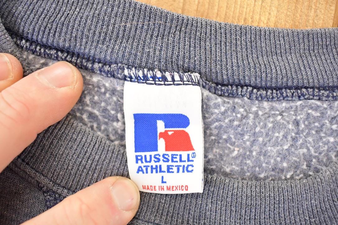 Vintage 1990s Russell Athletics Blank Crewneck Sweatshirt Mens L - Image 4