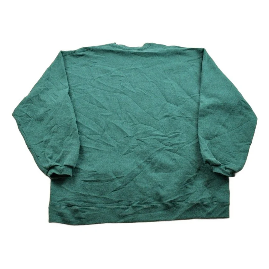 Vintage 1990s Russell Athletics Blank Green Crewneck Sweatshirt Men's Medium - Image 2