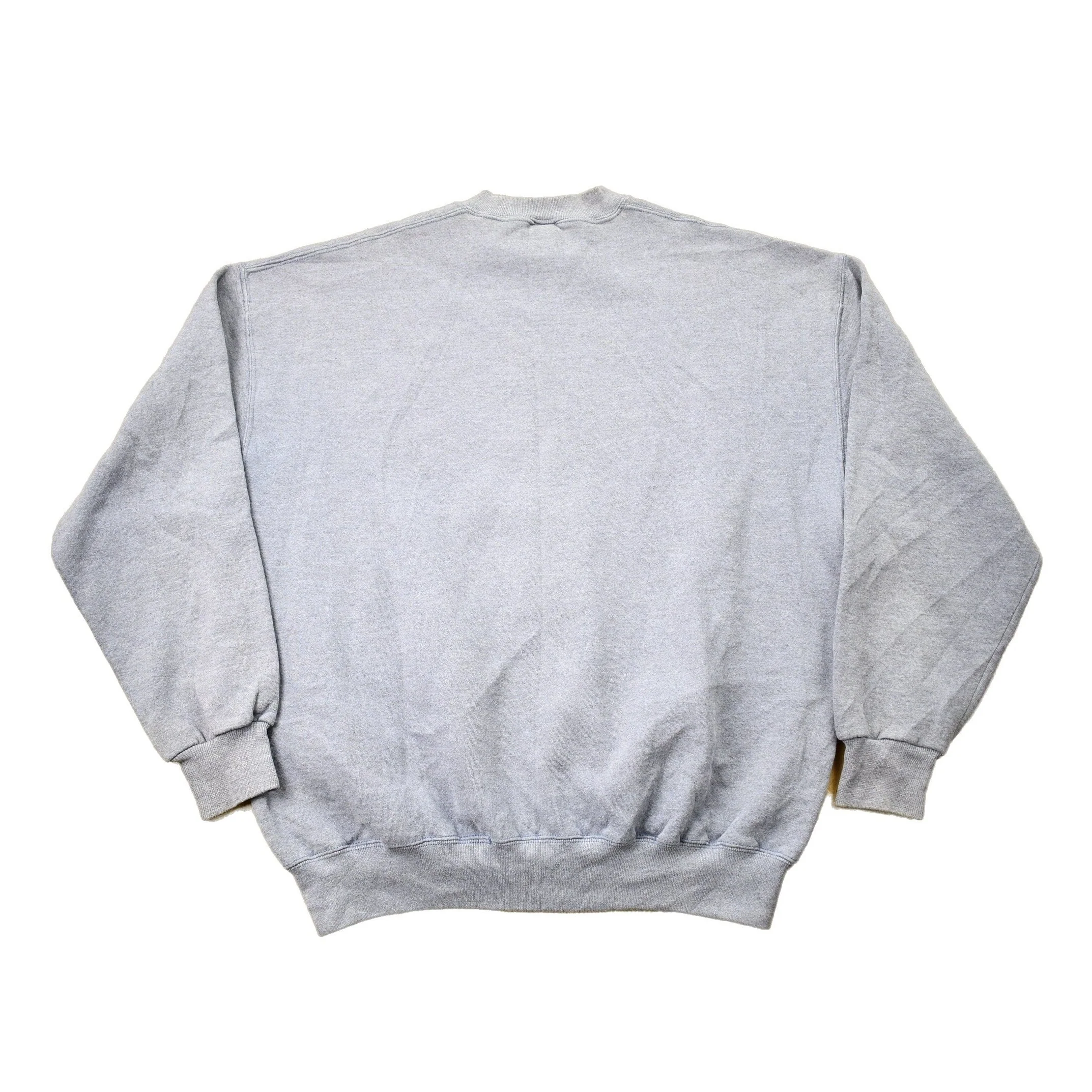 Vintage 1990s Russell Athletics Grey Blank Crewneck Sweatshirt Men's Large - Image 2