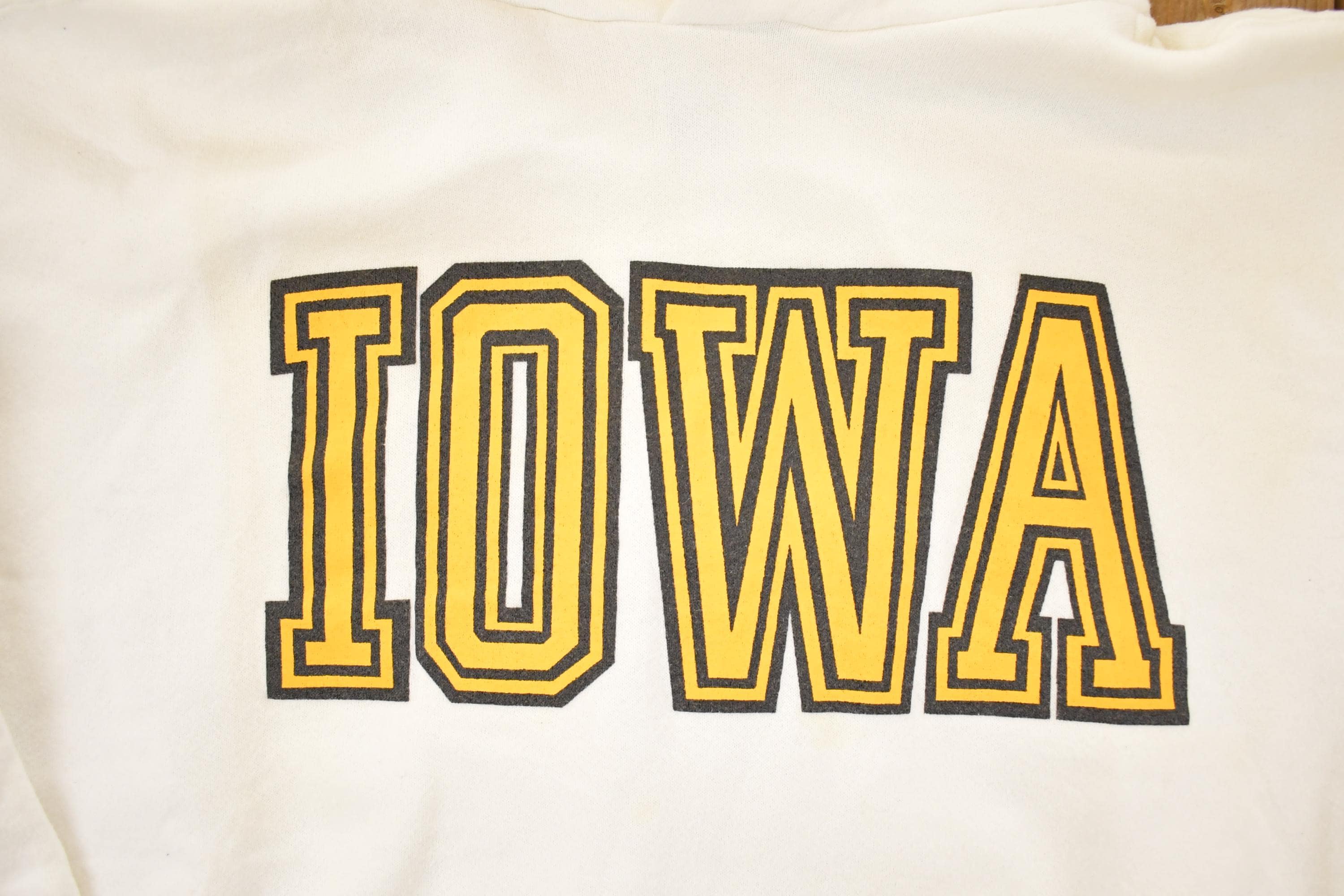 Vintage 1990s Russell Iowa Hawkeyes University Hoodie Sweater Men's L - Image 3