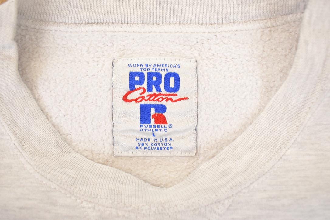 Vintage 1990s Russell Pro Cotton Dells Boat Co Heavyweight Crossgrain Crewneck Sweatshirt Men's L - Image 4