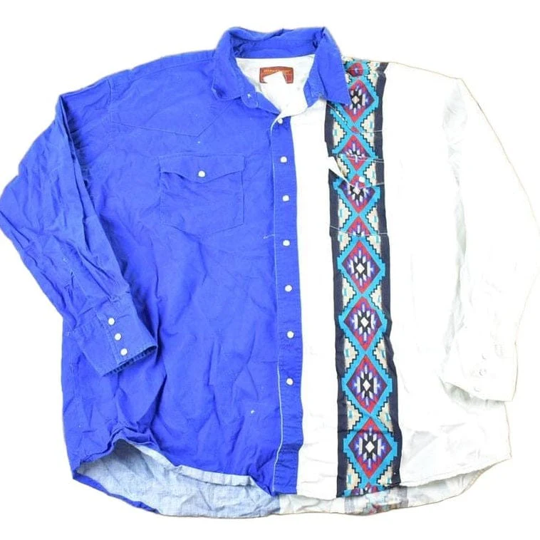Vintage 1990s Rustler By Wrangler Western Style Button Up Shirt Men's XXL