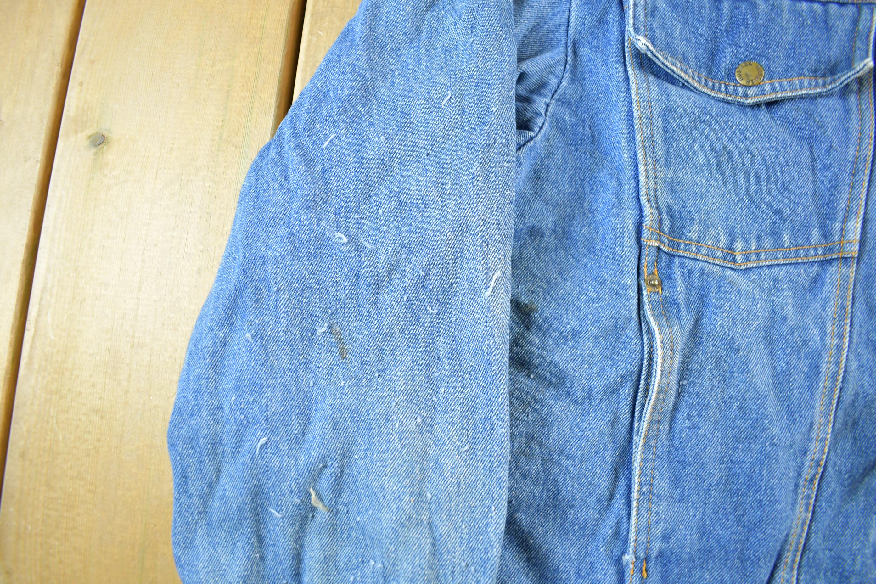 Vintage 1990s Rustler Denim Jean Trucker Jacket Men's Large - Image 4