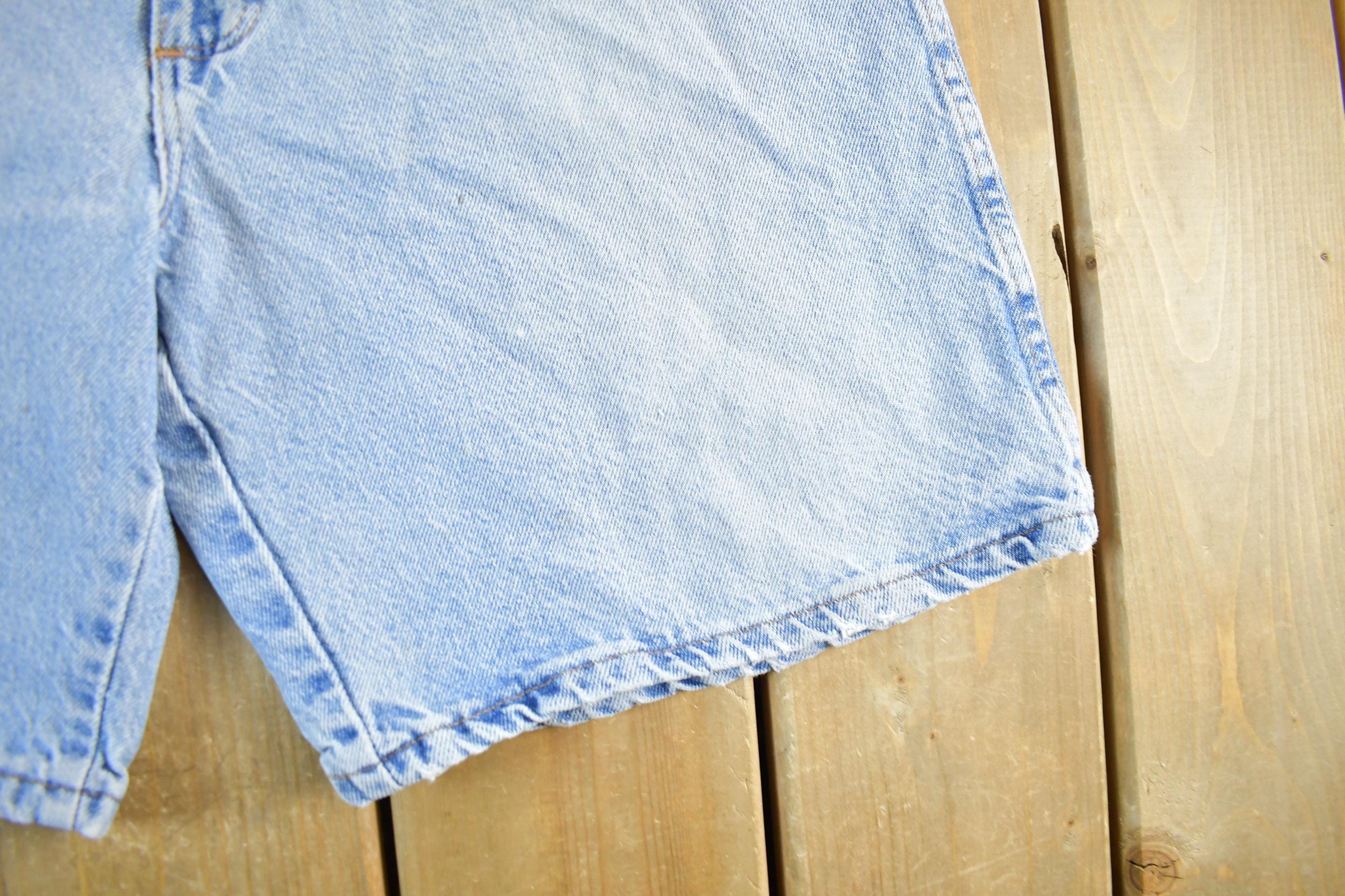 Vintage 1990s Rustler Distressed Denim Shorts Men's 35 - Image 3