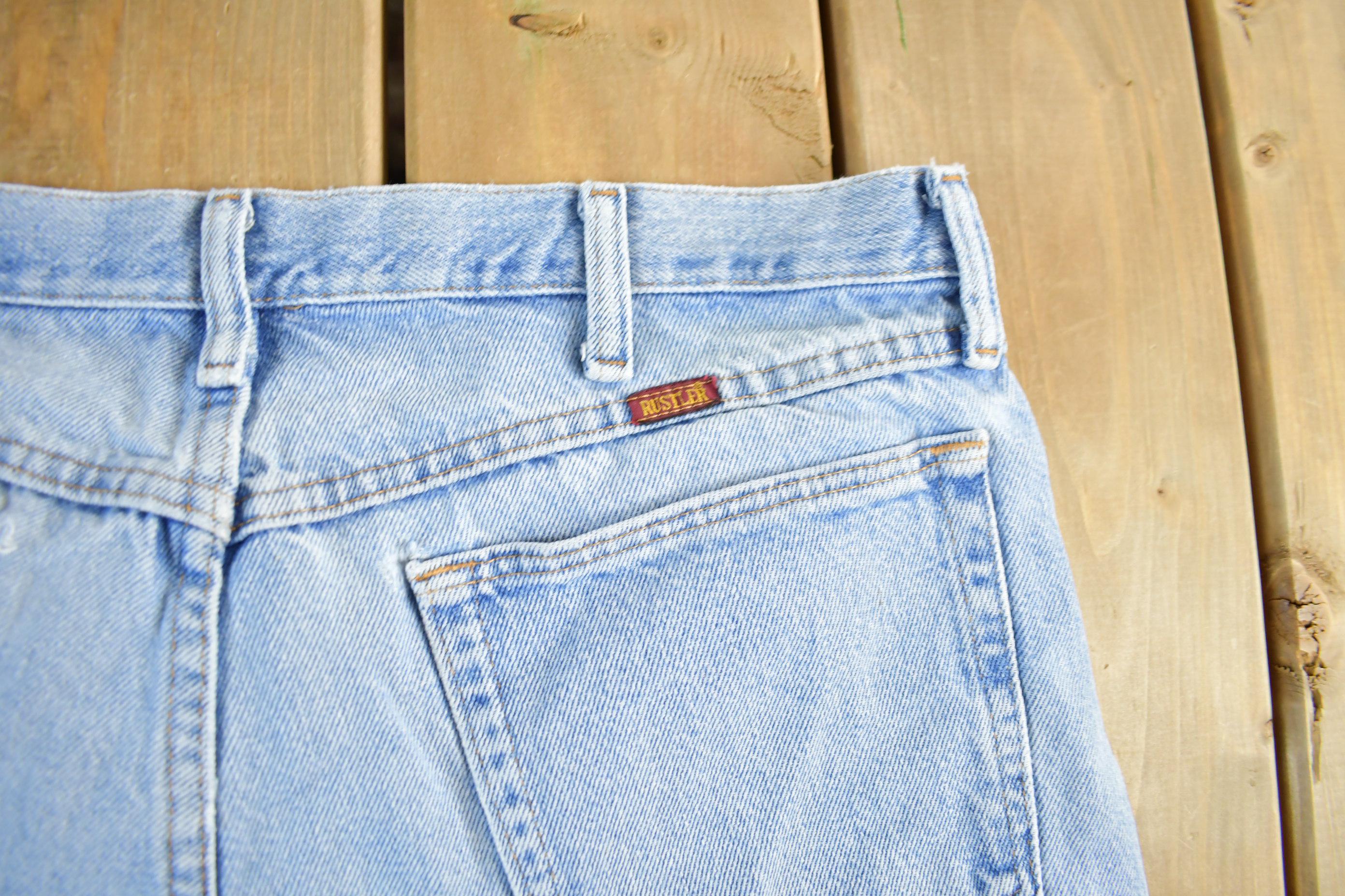 Vintage 1990s Rustler Distressed Denim Shorts Men's 35 - Image 6