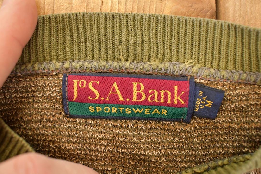 Vintage 1990s S A Bank Knit Crewneck Sweater Men's L - Image 3