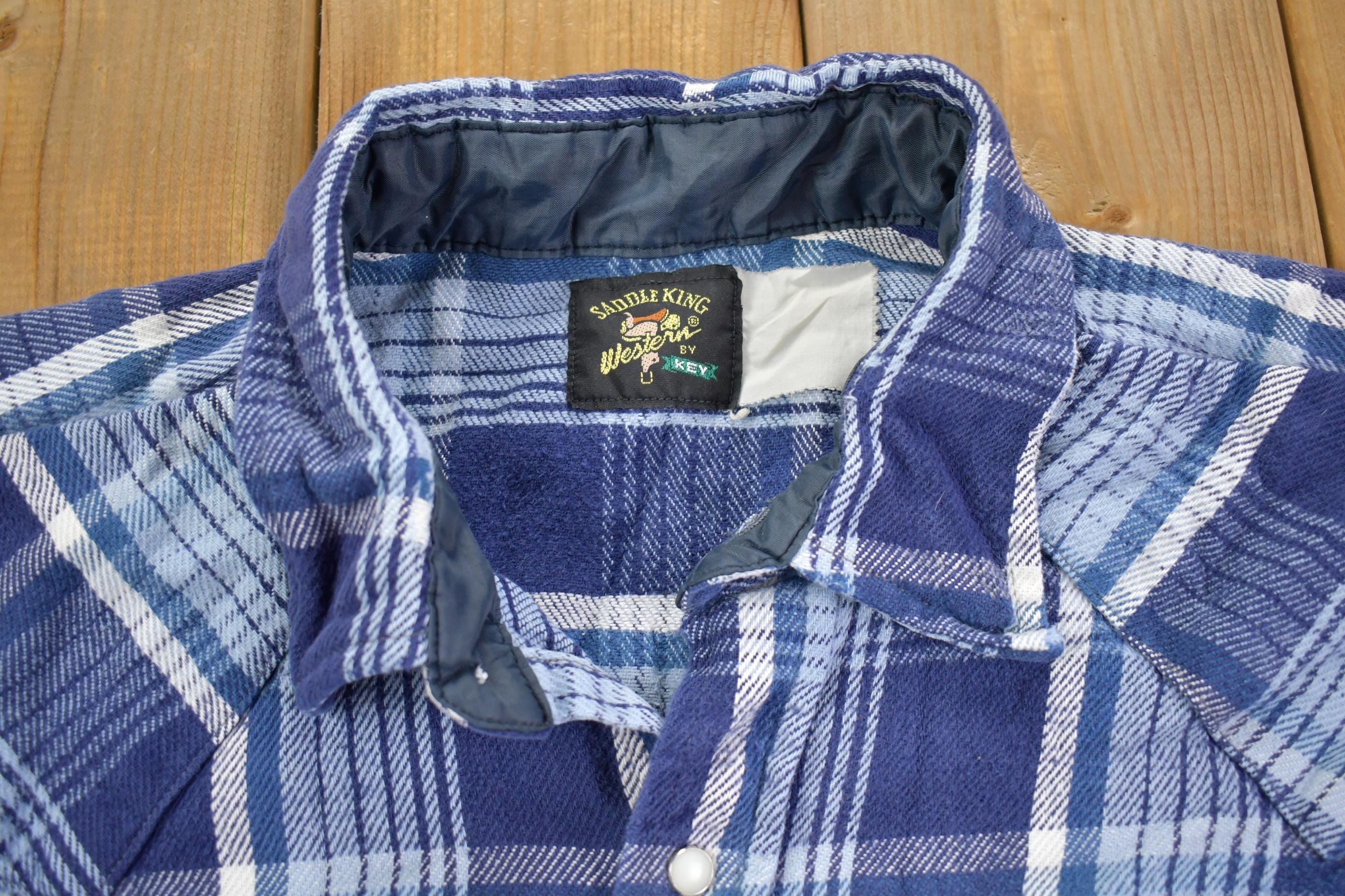 Vintage 1990s Saddle King Western Style Heavy Button Up Shirt Men's XL - Image 5
