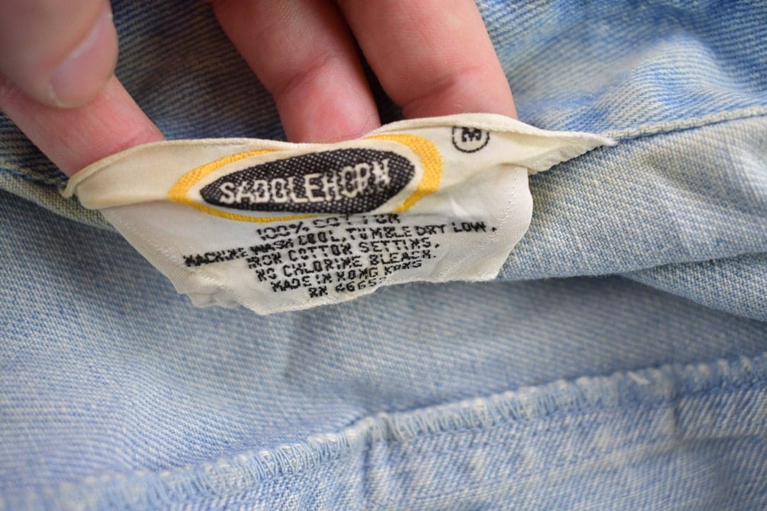 Vintage 1990s Saddlehorn Jean Button Up Shirt Men's Medium - Image 3