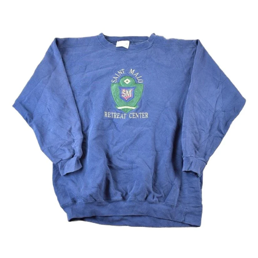 Vintage 1990s Saint Malo Retreat Center Souvenir Crewneck Sweatshirt Made In USA Men's Large