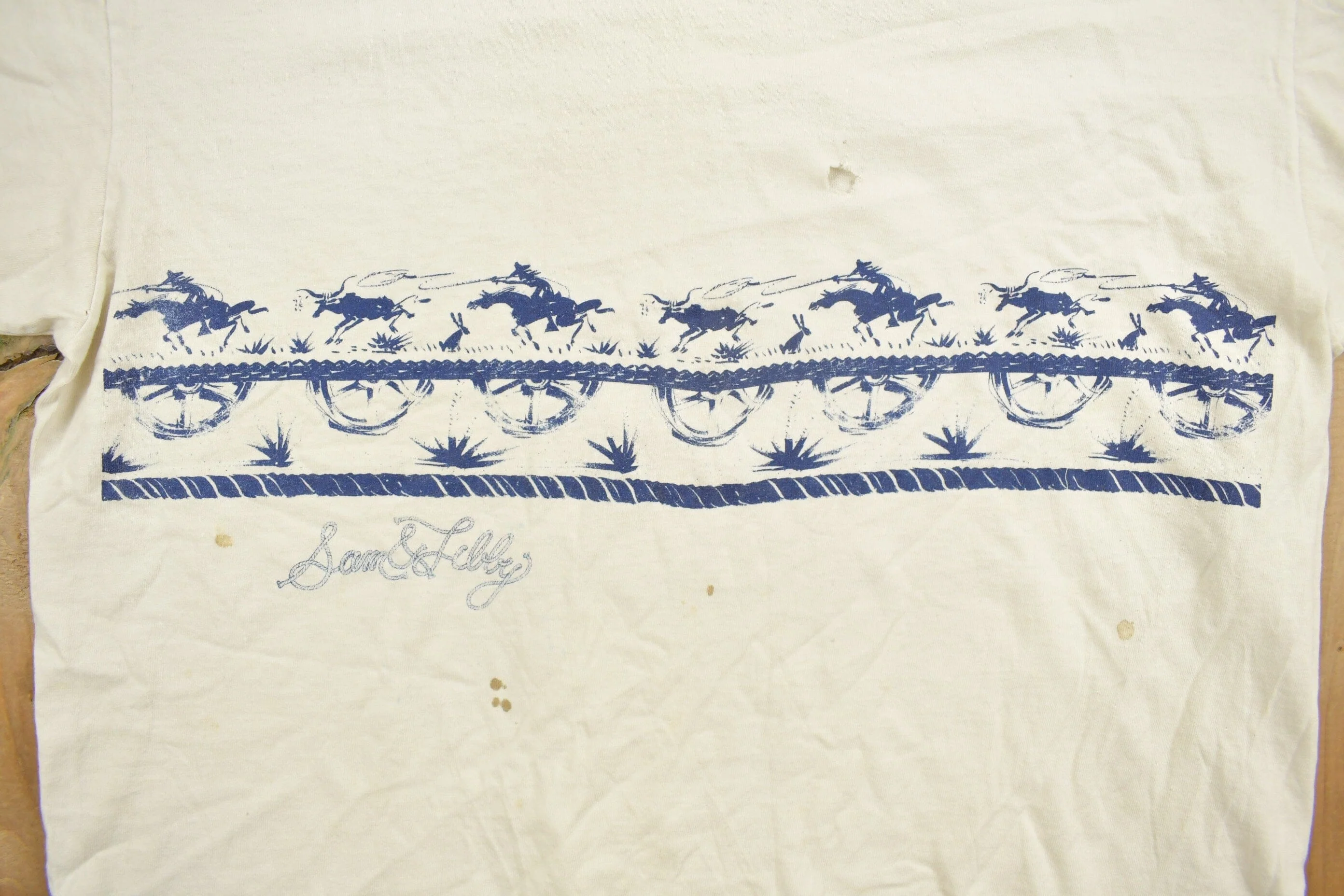 Vintage 1990s Sam & Sally Western Horse Themed Souvenir T Shirt Men's S - Image 3