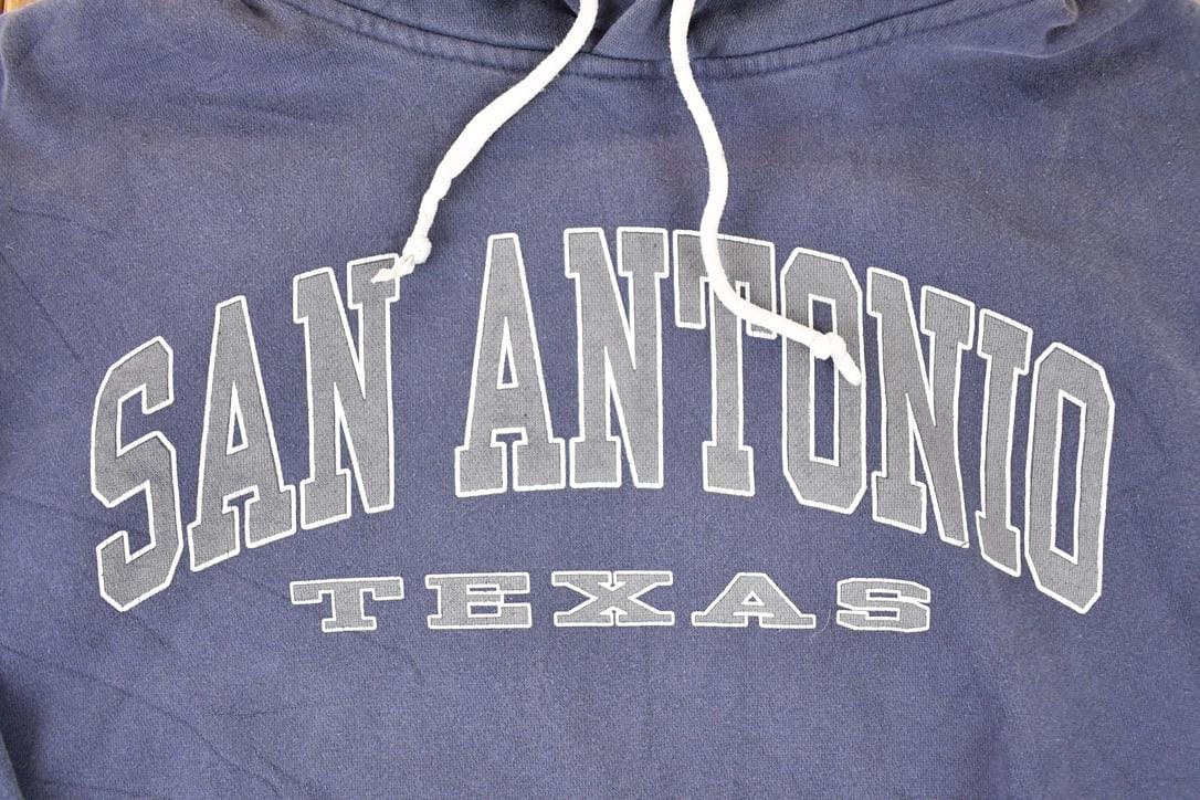 Vintage 1990s San Antonio Texas Hoodie Sweatshirt Men's L - Image 3