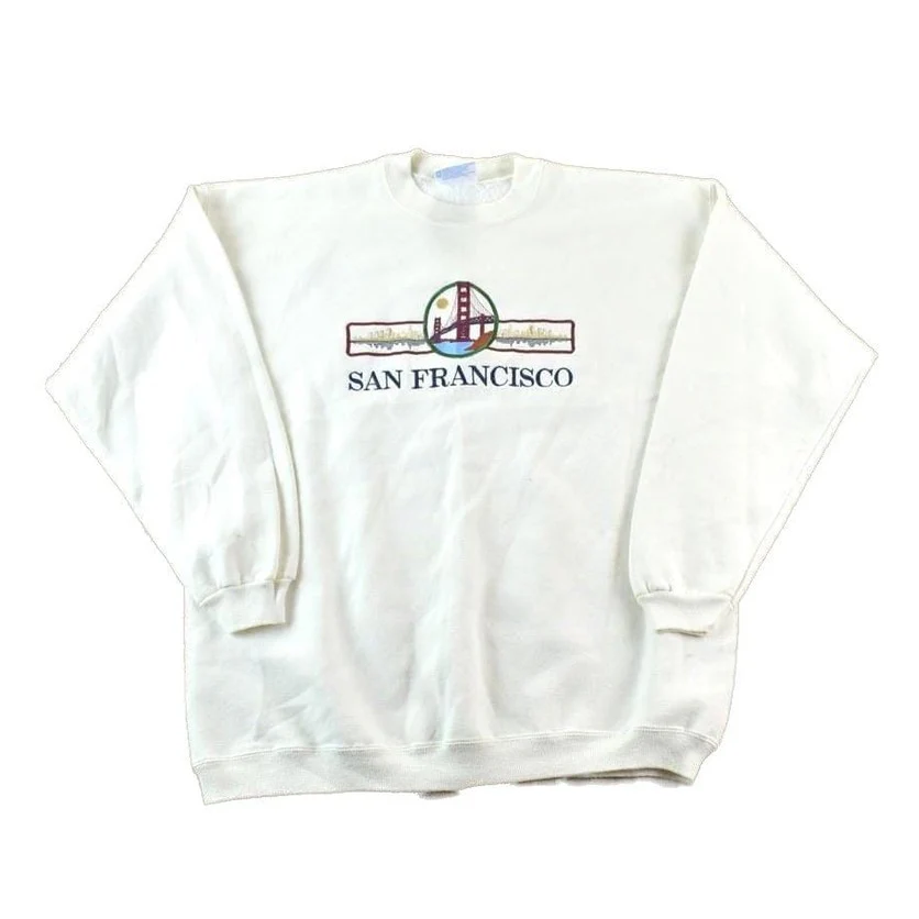 Vintage 1990s San Francisco Golden Gate Bridge Crewneck Sweatshirt Made In USA Men's Large