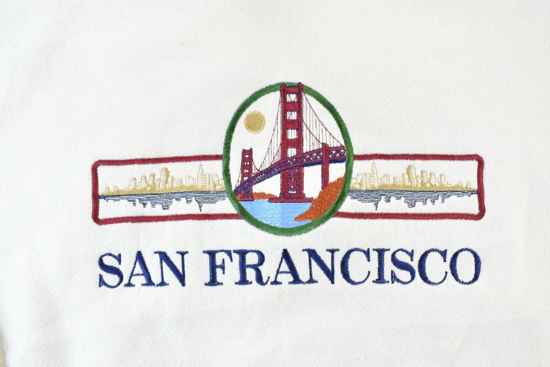 Vintage 1990s San Francisco Golden Gate Bridge Crewneck Sweatshirt Made In USA Men's Large - Image 3