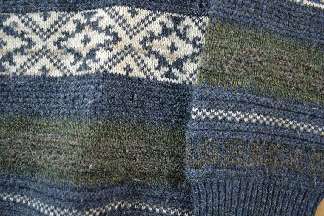 Vintage 1990s San Remo Knit Abstract Pattern Crewneck Sweater Men's Large - Image 4