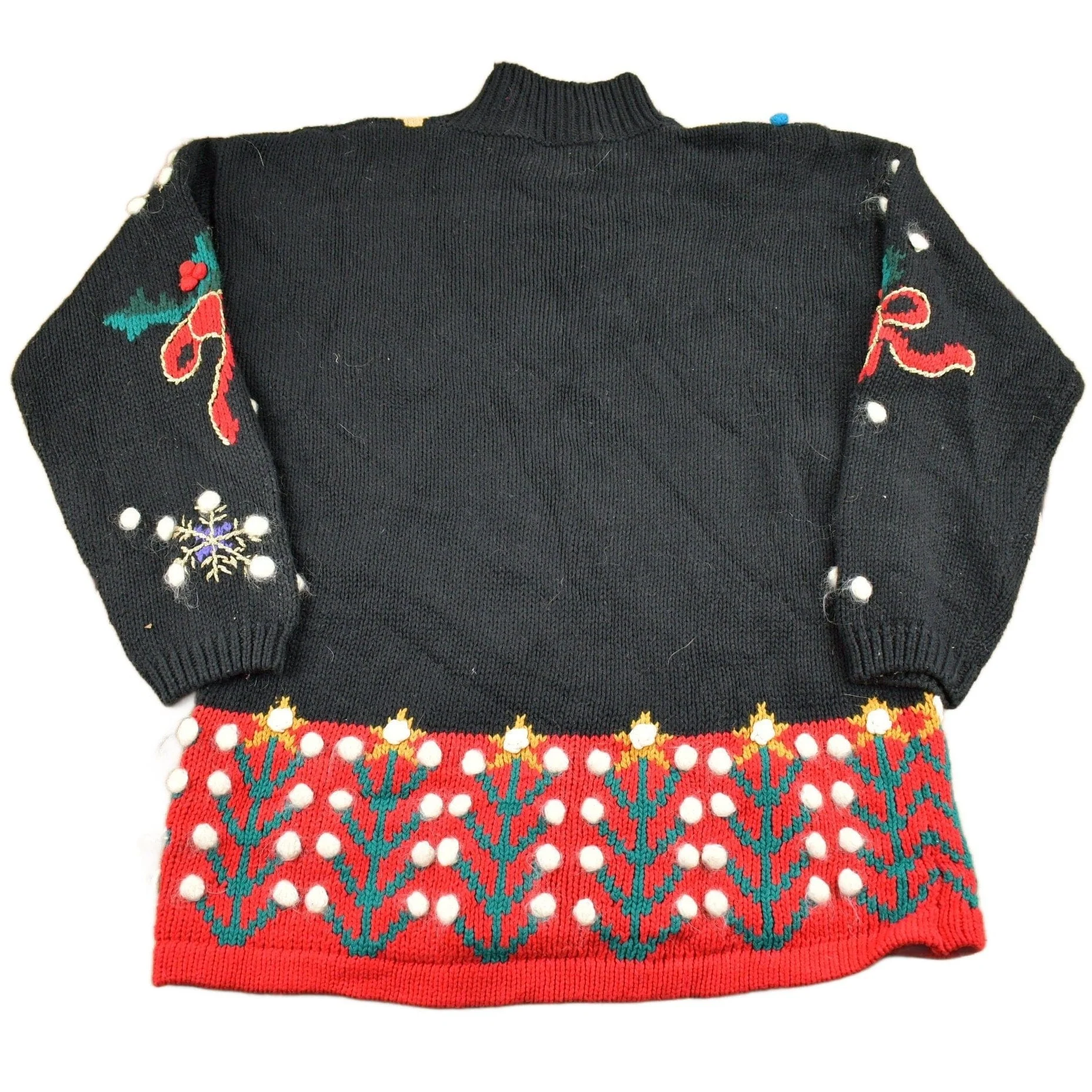 Vintage 1990s Santa Christmas Theme Knitted Sweater Men's Medium - Image 2