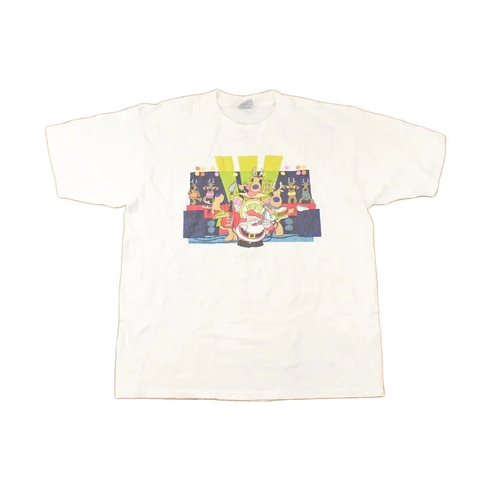 Vintage 1990s Santa Claus World Tour Souvenir Christmas T-Shirt Men's XL