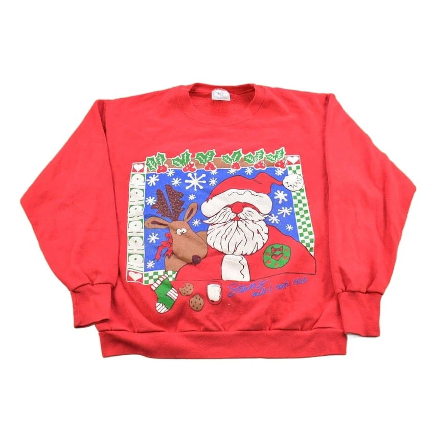 Vintage 1990s Santa Theme Christmas Sweater Men's S