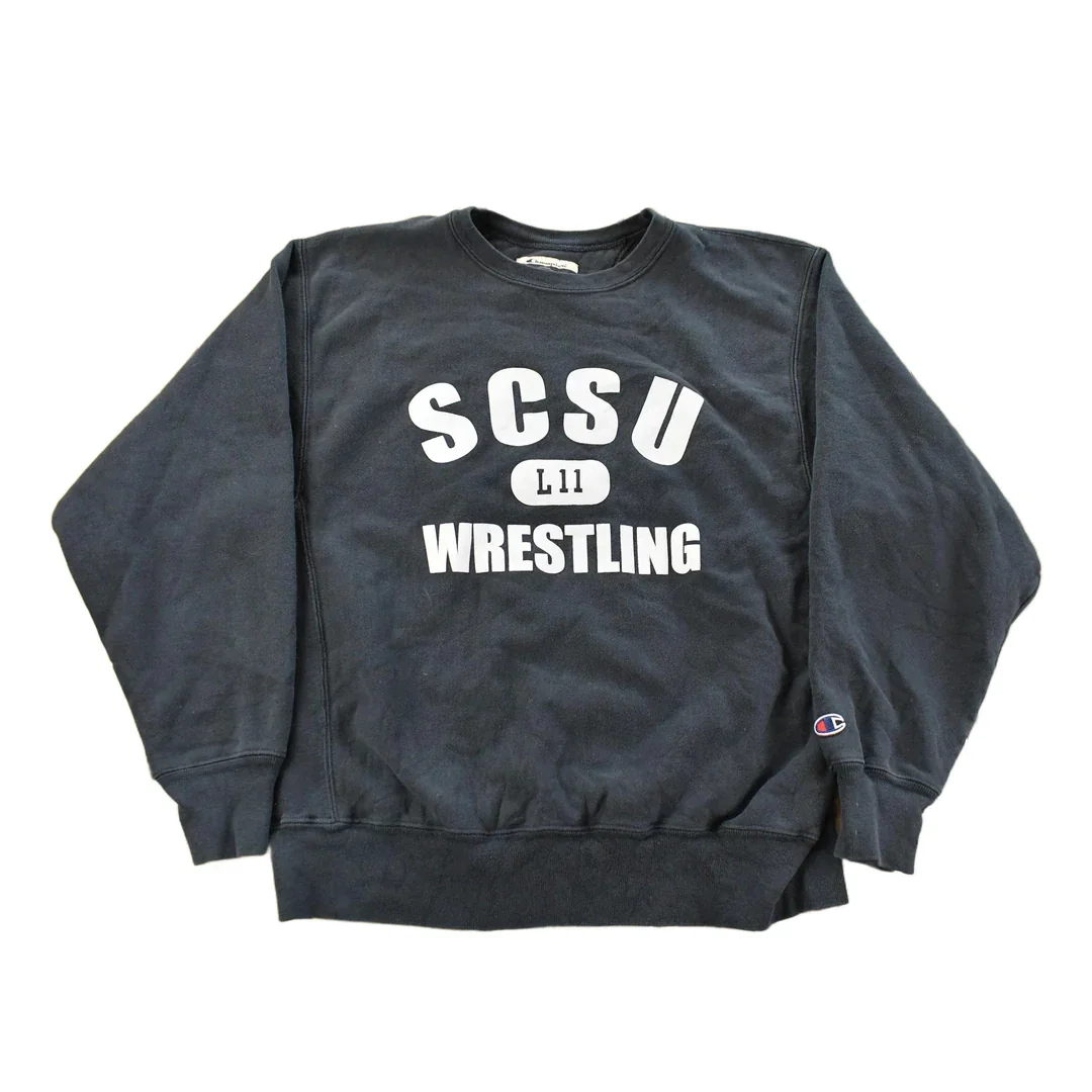 Vintage 1990s SCSU Wrestling St. Cloud State University Champion Reverse Weave Crewneck Sweatshirt Men's Large