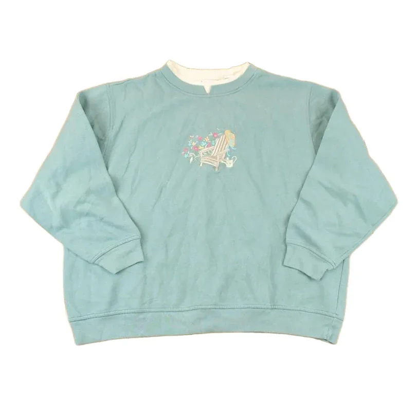 Vintage 1990s Shenanigans Embroidered Country Chair Double Collar Crewneck Sweatshirt Womens XXL