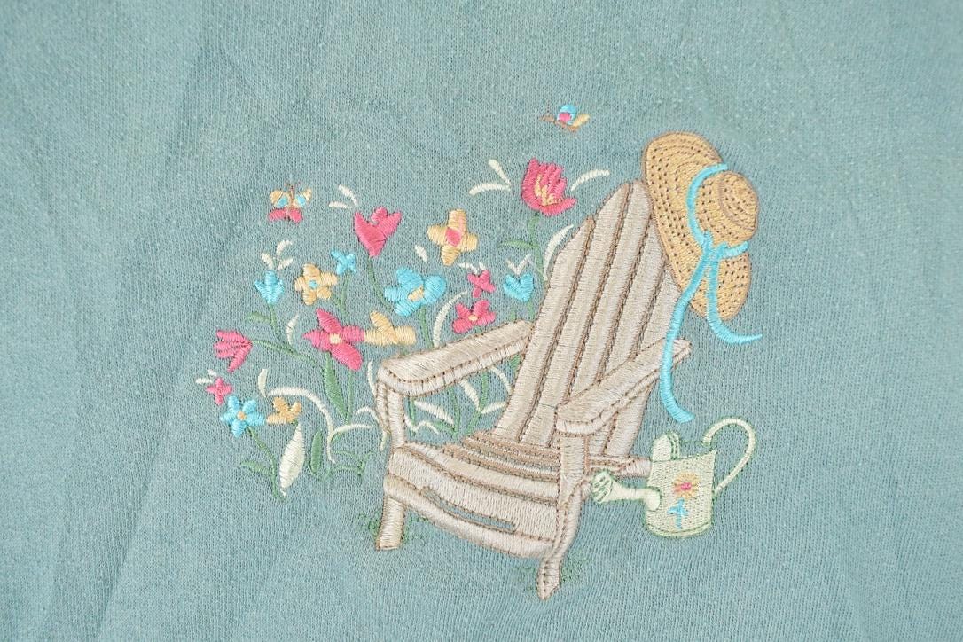 Vintage 1990s Shenanigans Embroidered Country Chair Double Collar Crewneck Sweatshirt Womens XXL - Image 3
