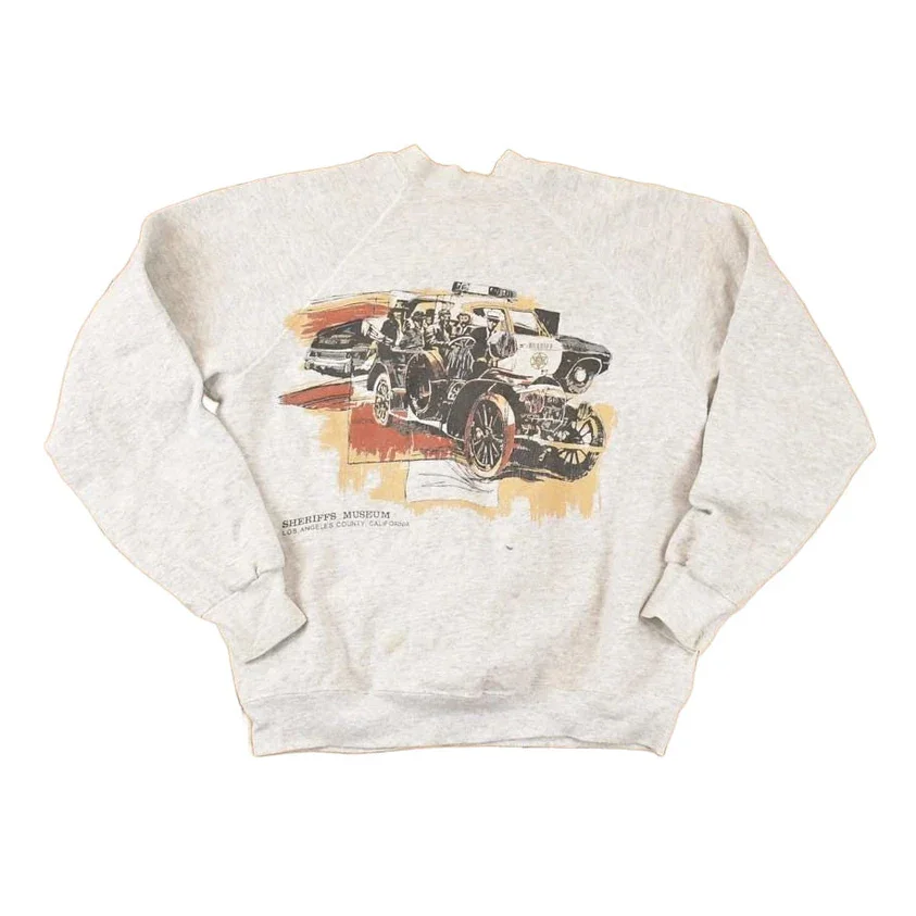 Vintage 1990s Sheriff's Museum Los Angeles California Graphic Print Crewneck Sweatshirt Men's M