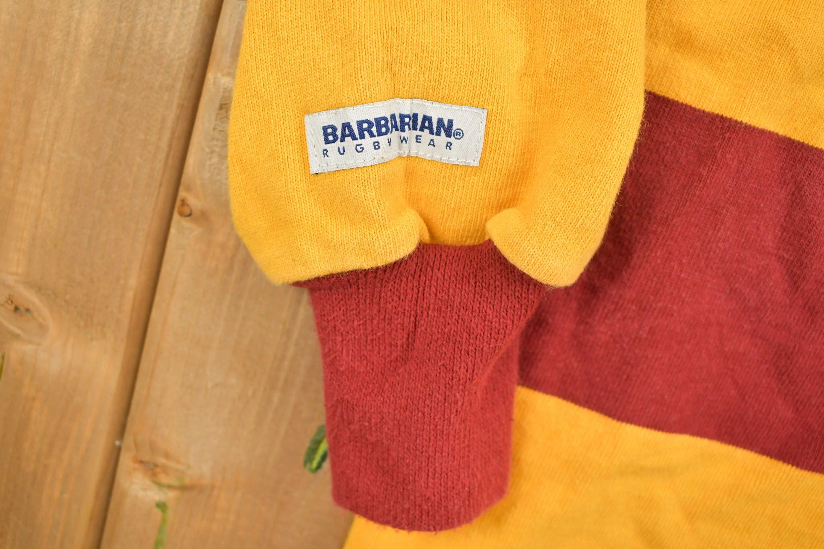 Vintage 1990s Simpson College Rugby Barbarian Collared Sweatshirt Men's Medium - Image 6