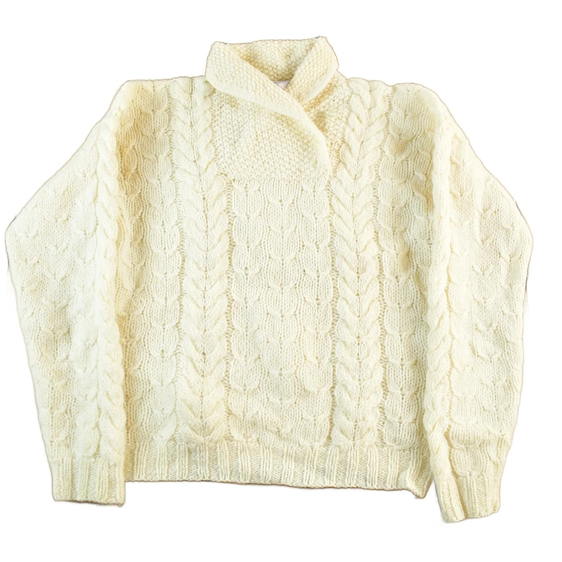 Vintage 1990s SKYR Wool Knit Shawl Collar Sweater Women's S