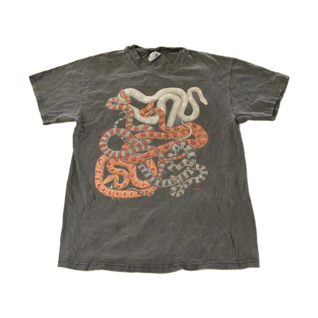 Vintage 1990s Snake Animal Theme Single Stitch Graphic T-Shirt Men's Medium