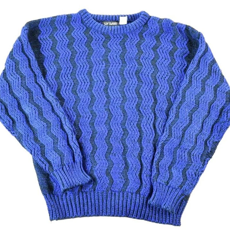 Vintage 1990s Software Knit Abstract Pattern Crewneck Sweater Mens L