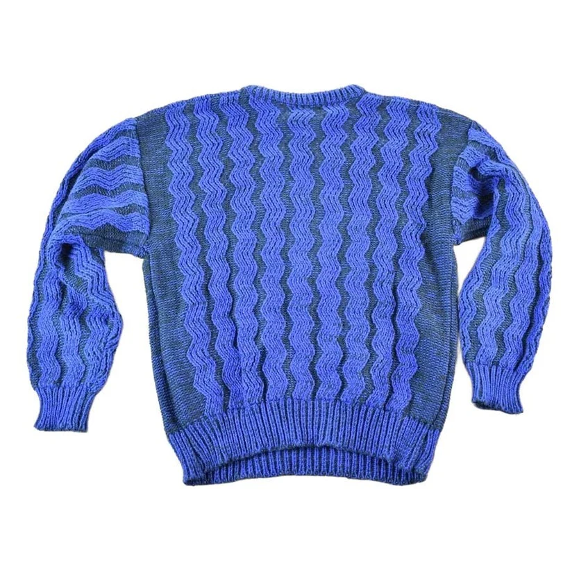 Vintage 1990s Software Knit Abstract Pattern Crewneck Sweater Mens L - Image 2