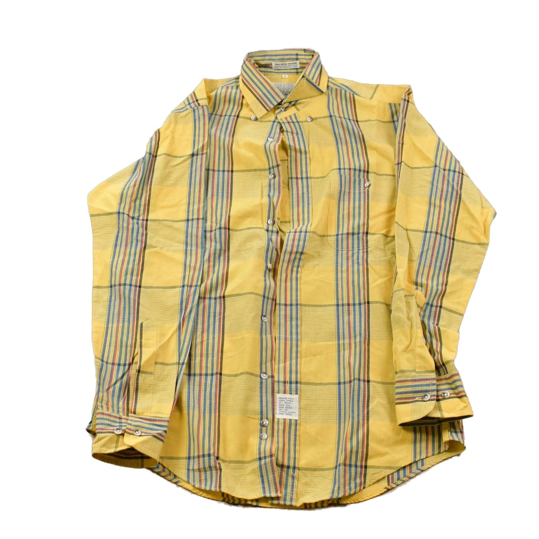 Vintage 1990s South Channel Plaid Button Up Shirt Men's Small