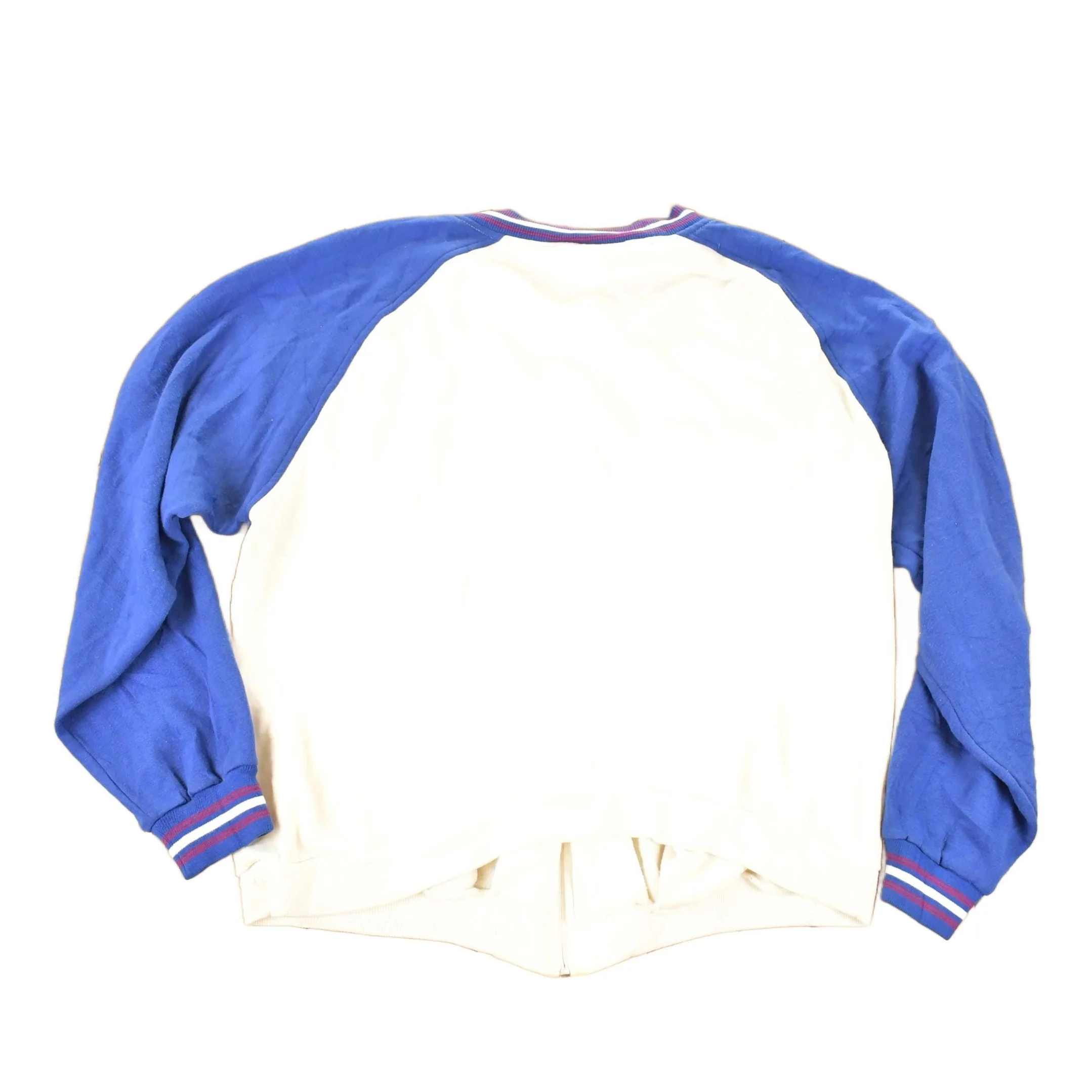 Vintage 1990s Spalding MLB Striped Full Zip Crewneck Sweatshirt Men's L - Image 2
